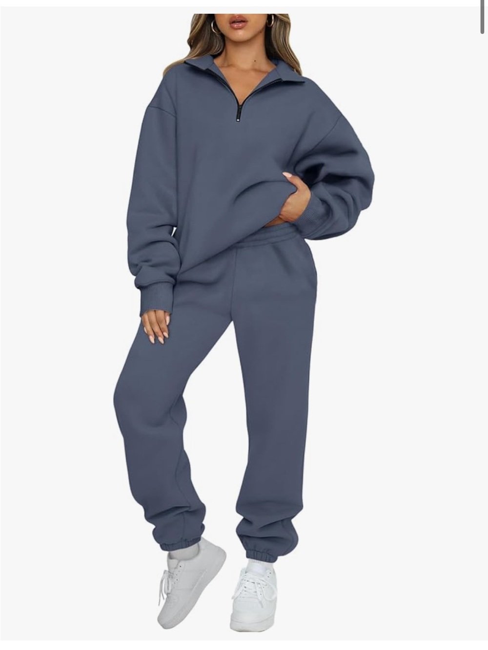 Blue matching sweat suit